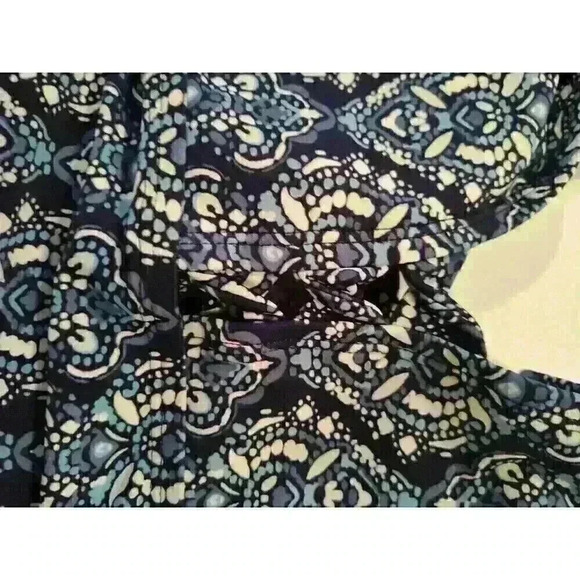Kona Sol Swimwear Tankini Top‎ Paisley Geometric Printed Blue White Size Medium - Picture 5 of 10